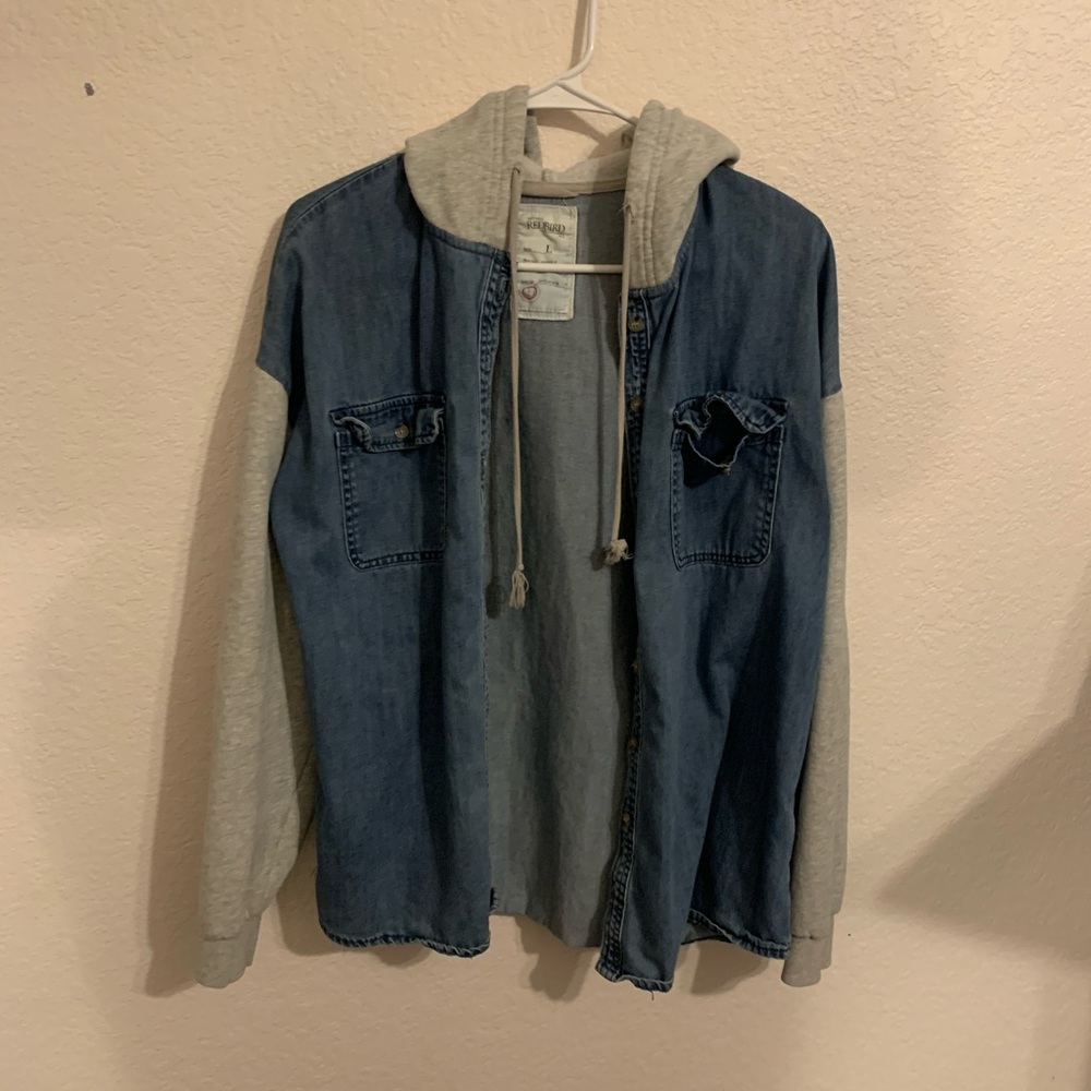 Soft Denim and sweater jacket.